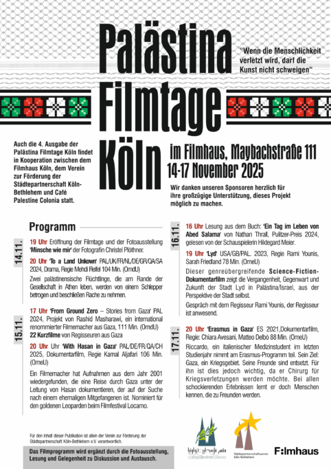 Das Programm der Palästina-Filmtage-Köln